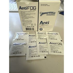 CRYSTAL CLEAR SINGLE USE PACKS TISSUES ANTI FOG For Eyewear.  2 Pack New!